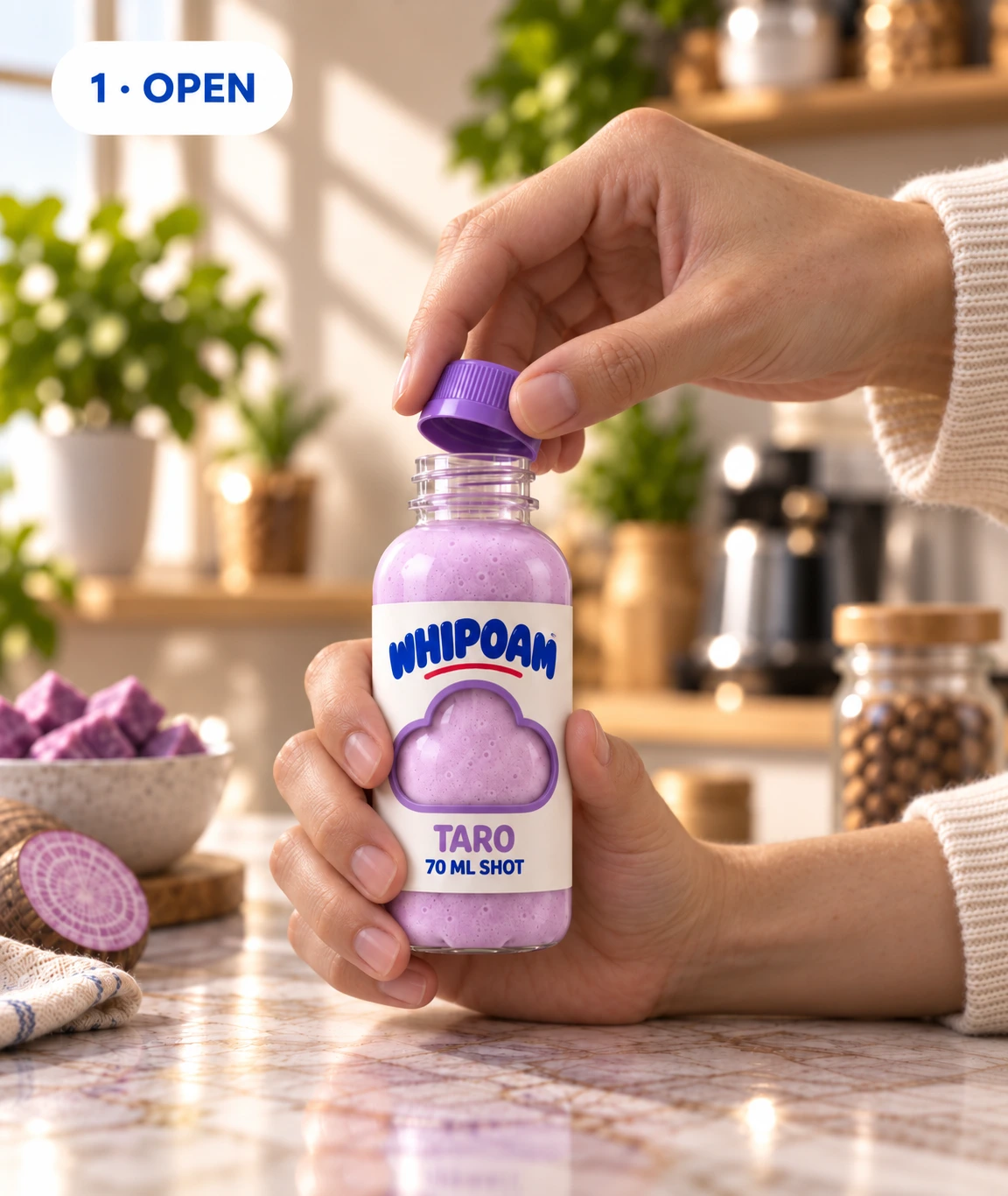 Open WHIPOAM Taro shot