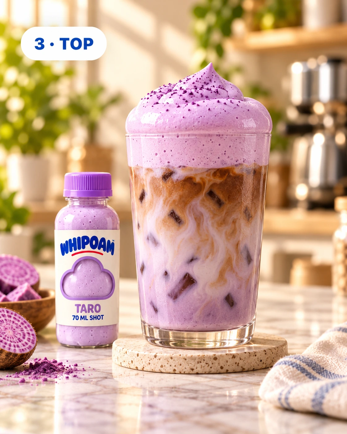 Finished WHIPOAM Taro drink